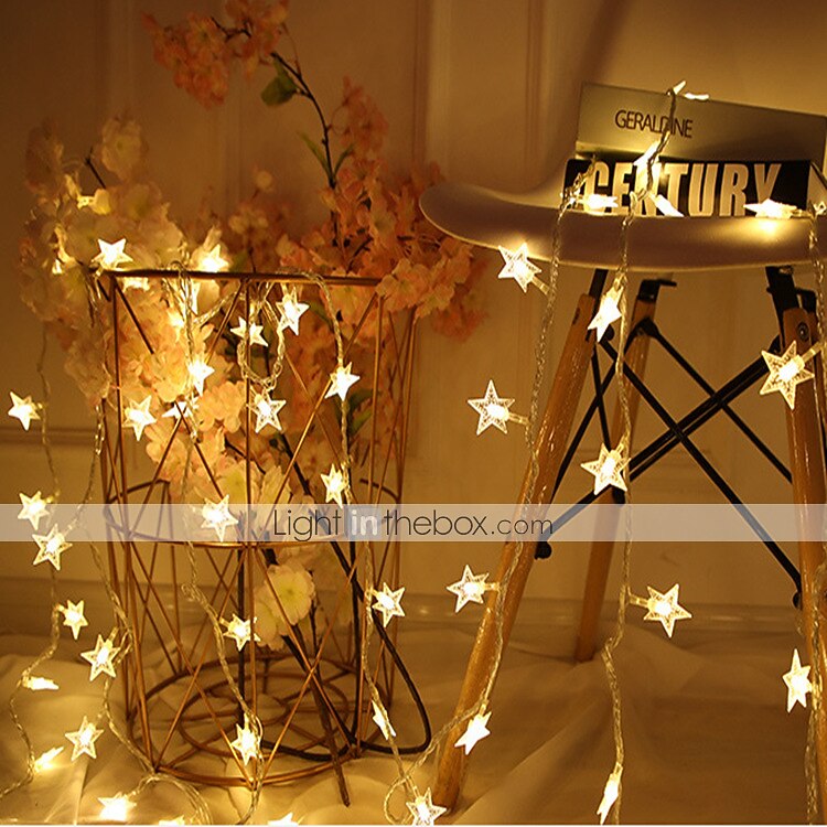 3М 6М 10М светодиодные гирлянды снежинок звезды деревьев феи гирлянды светильники для занавесок на улице для праздничного новогоднего декора 2026 - $8.99 –P10