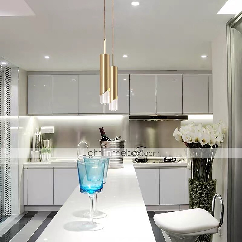 6cm luz colgante led luz de noche nórdica moderna luz tricolor dorada barra de comedor decoración de navidad galvanizada de metal 110-120v 220-240v 2025 - $100.99 –P8