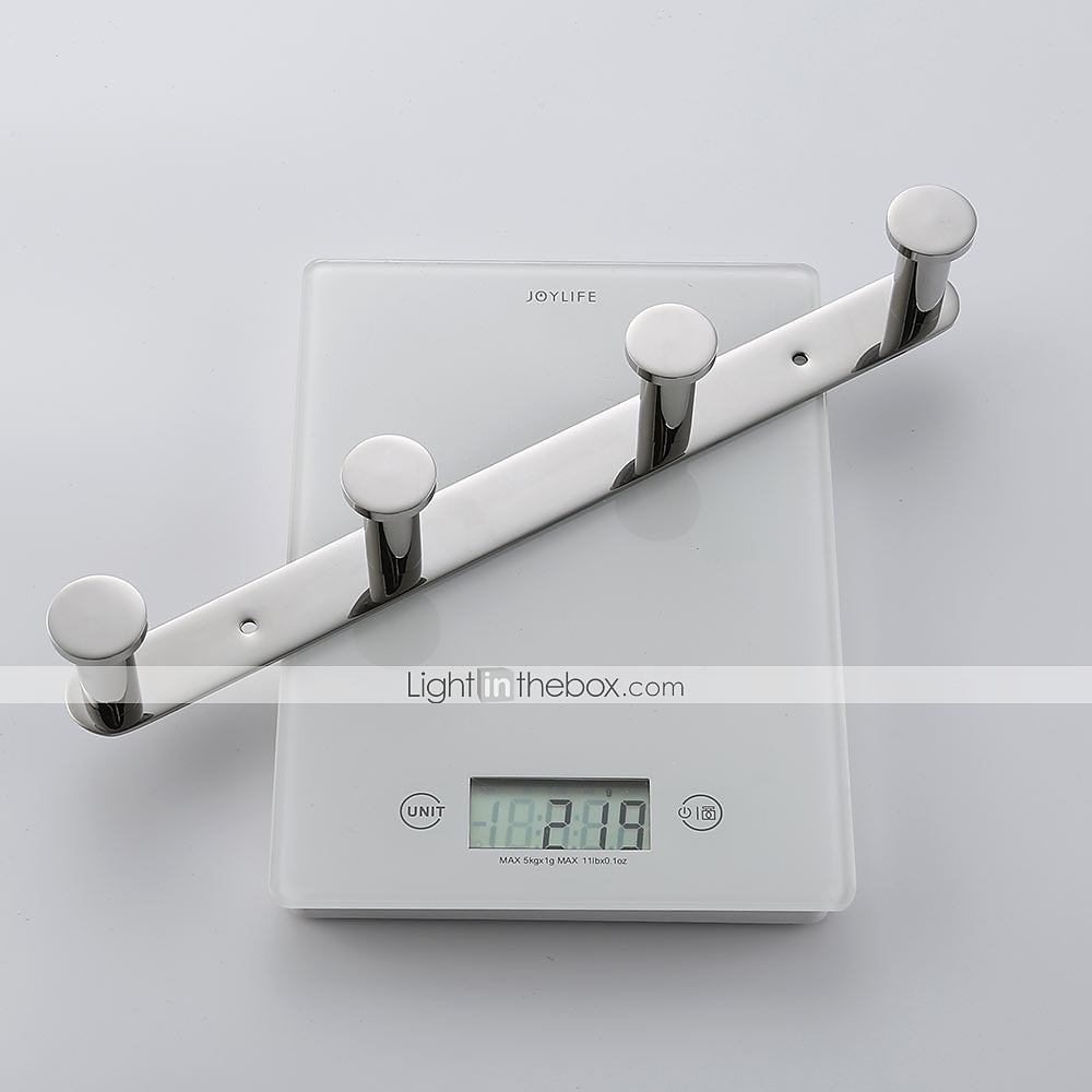 Robe Hooks New Design Contemporary Stainless Steel Material Bathroom Wall Mounted 3 or 4 or 5 or 6 Hooks Silvery 1pc 2025 - $33.99 –P7