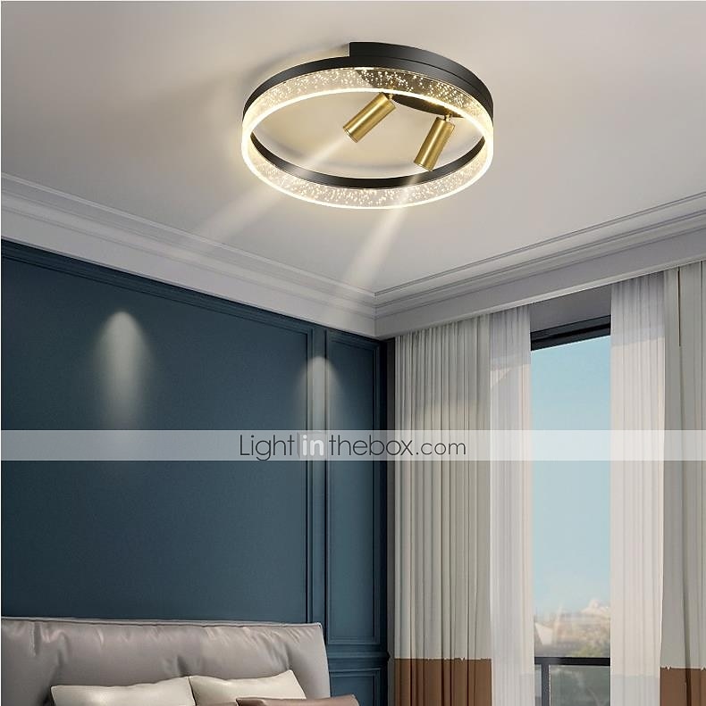 40cm LED Ceiling Light Nordic Modern Black Gold Circle Design Flush Mount Lights Metal Painted Finishes Nature Inspired 220-240V 2025 - $169.99 –P5
