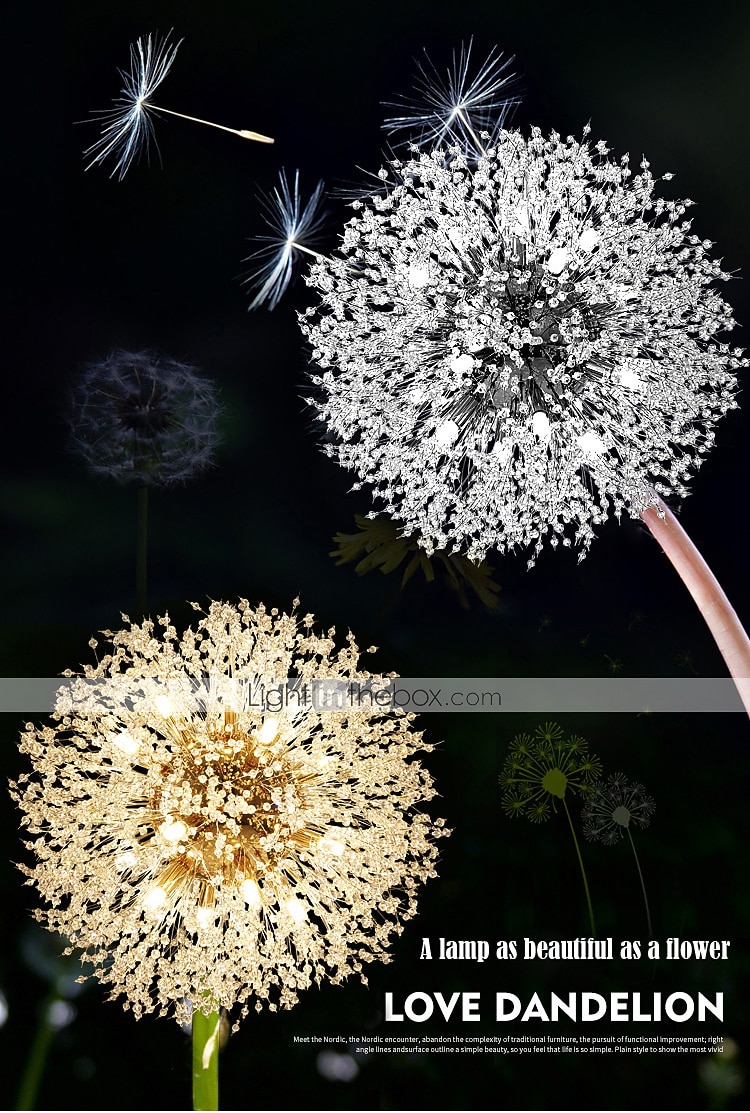 2026年 8/9/12ヘッドLEDペンダントライト北欧タンポポシャンデリア花火クリスタルランプ芸術的なリビングルームダイニングルーム寝室ランプロマンチックな衣料品店バーランプ15-22インチ  コレクション – $249.99 –P10