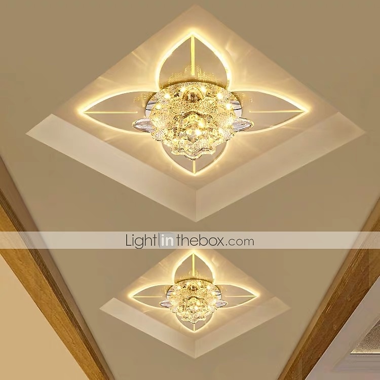 20cm led luz de teto de cristal luz de varanda corredor lâmpada moderna flor desgin luzes embutidas de metal galvanizado 110-240 v de 2025 por $71.99 –P4
