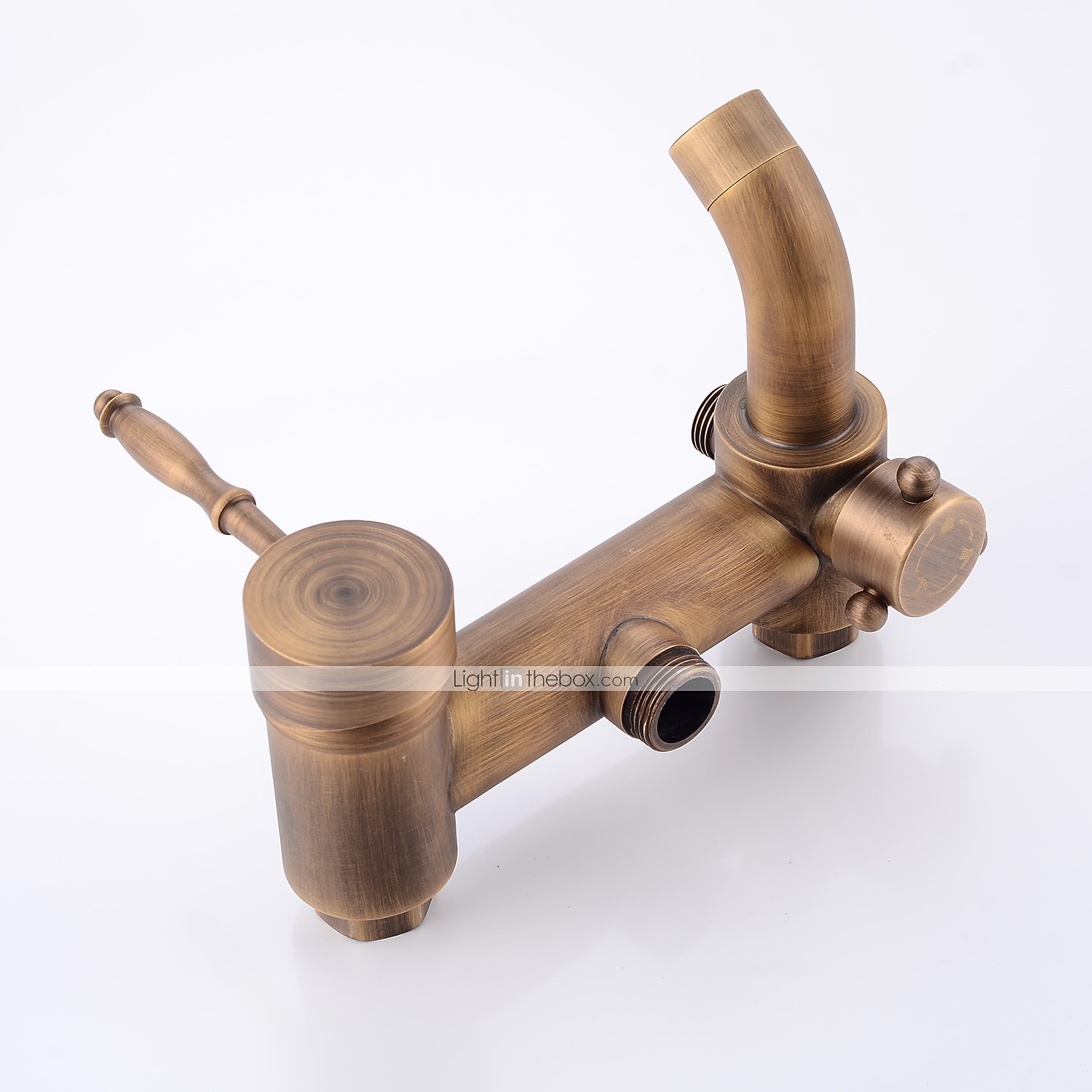 Shower Faucet,Shower System Set - Handshower Included pullout Waterfall Vintage Style / Country Antique Brass Mount Outside Ceramic Valve Bath Shower Mixer Taps 2025 - $275.39 –P4