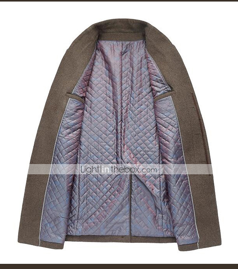 Per uomo Cappotto invernale Cappotto di lana Cappotto Attività commerciale Informale Autunno Lana Capispalla Abbigliamento Essenziale Tinta unita Colletto alla coreana Monopetto - 1 bottone del 2025 a $71.99 –P3