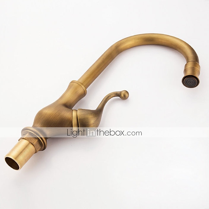 rubinetto da cucina, ottone antico monocomando un foro beccuccio standard centerset rubinetti da cucina girevoli contemporanei con interruttore freddo e caldo del 2025 a $89.99 –P8