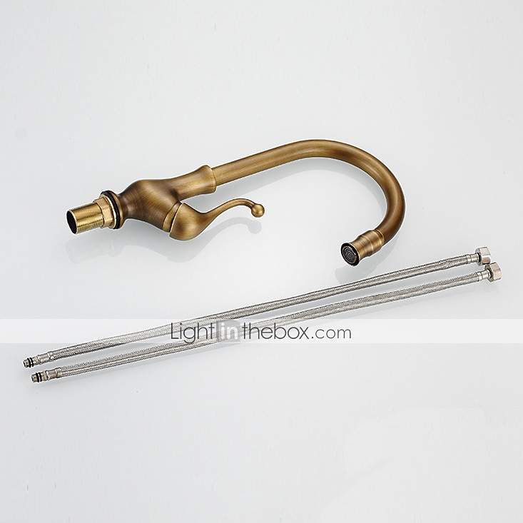 rubinetto da cucina, ottone antico monocomando un foro beccuccio standard centerset rubinetti da cucina girevoli contemporanei con interruttore freddo e caldo del 2025 a $89.99 –P2