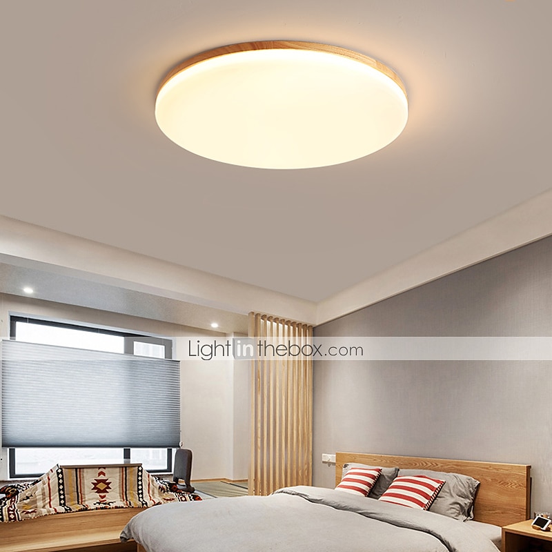 26/38/48 cm LED Ceiling Light Nordic Wood Round Design Flush Mount Lights Nature Inspired 110-120V 220-240V 2025 - $105.99 –P1