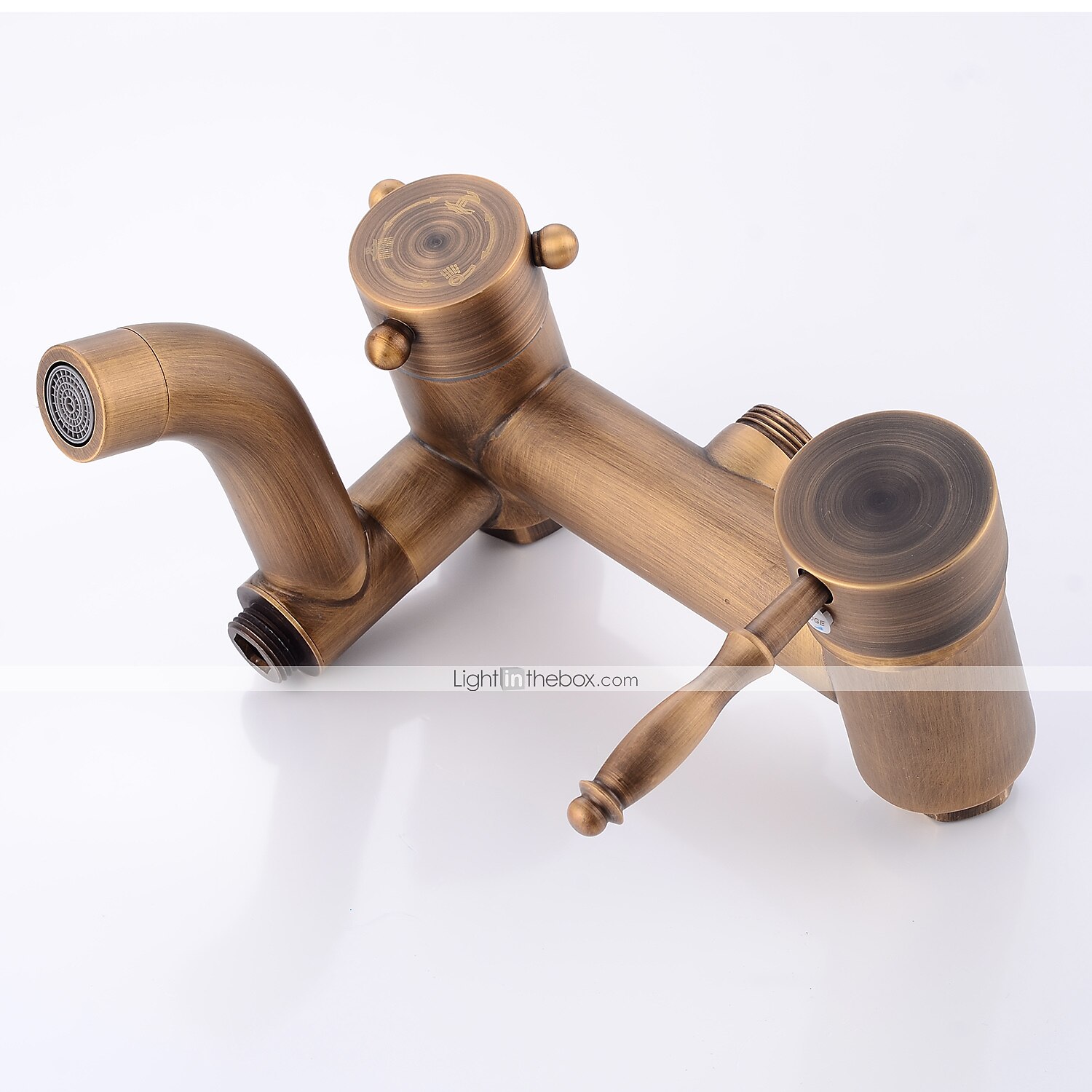 Shower Faucet,Shower System Set - Handshower Included pullout Waterfall Vintage Style / Country Antique Brass Mount Outside Ceramic Valve Bath Shower Mixer Taps 2025 - $307.79 –P6