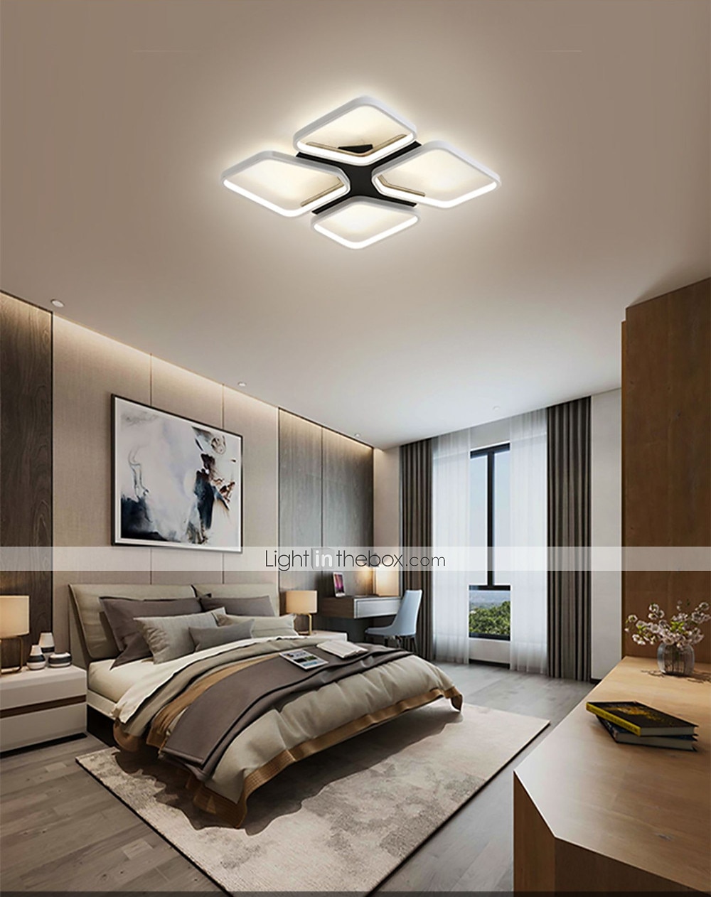 plafonnier led moderne simple design carré de base formes géométriques 42 52 cm salon chambre encastré lumières métal peint finitions 110-120v 220-240v de 2025 ? $202.39 –P3