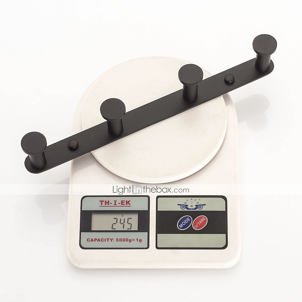 Robe Hook Wall Mounted with 3 or 4 or 5 or 6 Hooks New Design Stainless Steel Bathroom Painted Finishes Black 1pc 2025 - $33.99 –P9