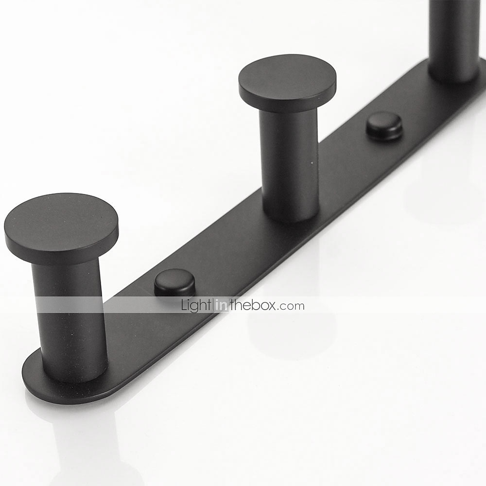Robe Hook Wall Mounted with 3 or 4 or 5 or 6 Hooks New Design Stainless Steel Bathroom Painted Finishes Black 1pc 2025 - $33.99 –P2