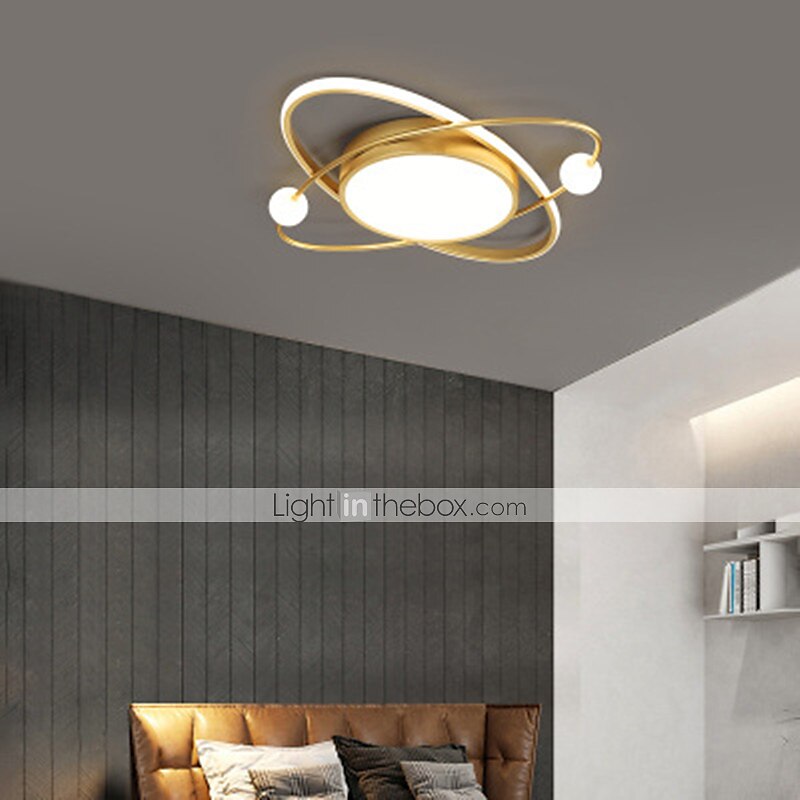 50/60 cm ledet taklampe gull planet design moderne geometriske former innfelt lys metallmalte overflater juledekorasjon 110-120v 220-240v 2025 - $245.09 –P6
