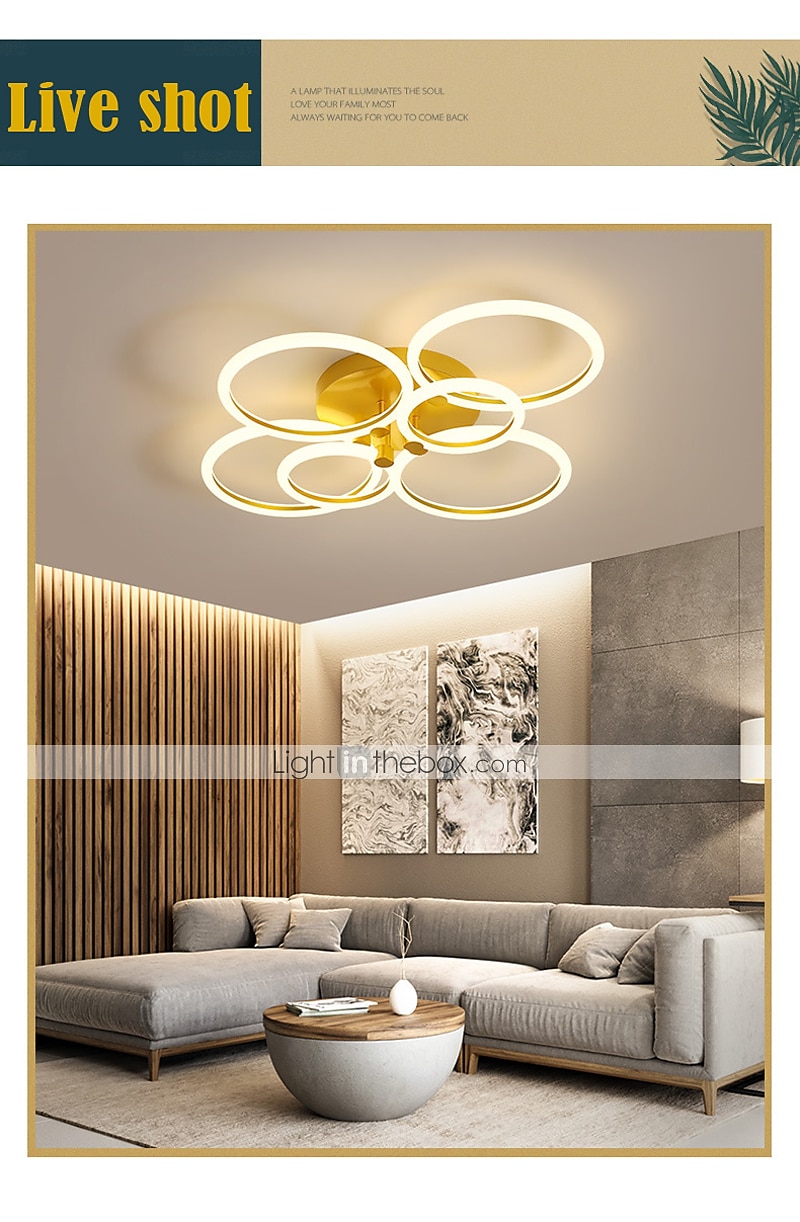 led plafondlamp cirkel ring nordic goud acryl 2 3 5 6 hoofden buitenverlichting woonkamer plafondlamp eenvoudige moderne kunst plafondlamp luxe led slaapkamer licht ac220v 2025 - $387.82 –P7