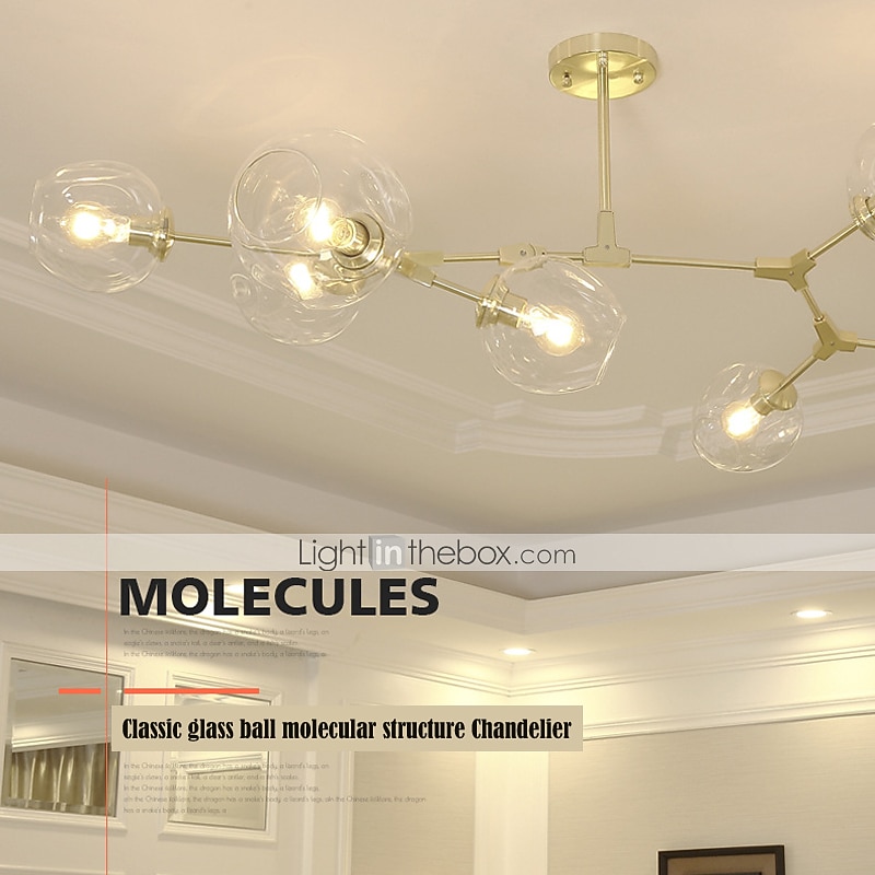 Multi Heads Magic Bean Chandelier Warm White Light Creative Art Modern Living Room Lamp Heteromorphic Nordic Simple Molecular Glass Ball Dining Room AC110V AC220V 2026 - $287.89 –P11
