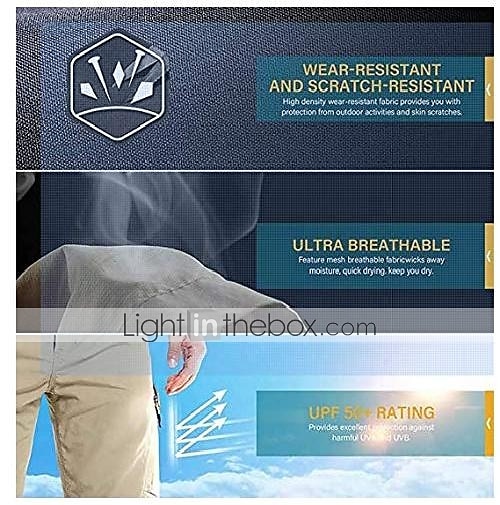 wandelen stretch broek heren converteerbare sneldrogende lichtgewicht afritsbare outdoor reizen safari broek # 818-khaki-40 2025 - $35.99 –P5