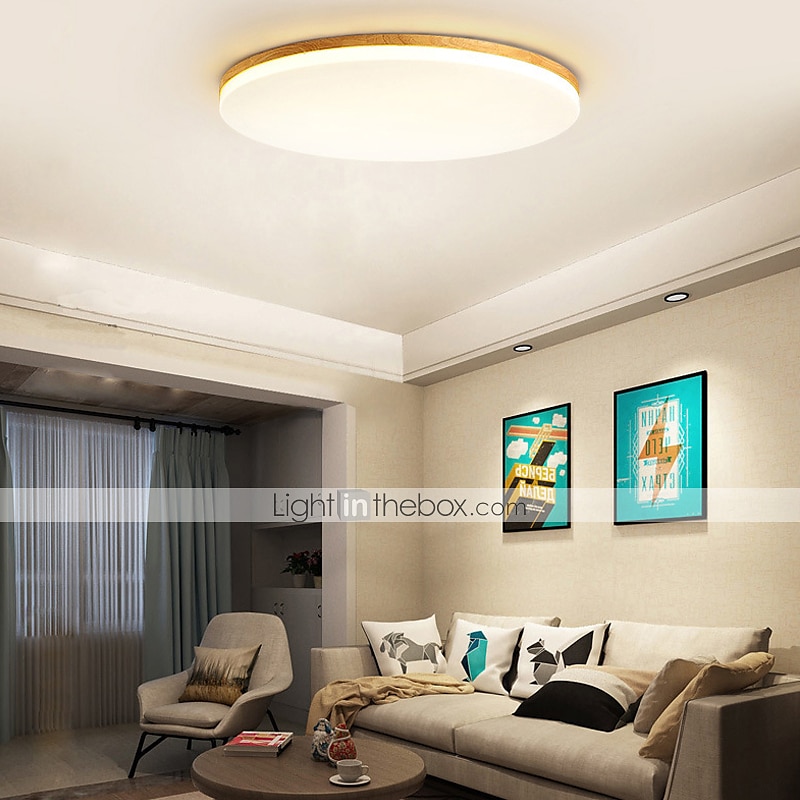 26/38/48 cm LED Ceiling Light Nordic Wood Round Design Flush Mount Lights Nature Inspired 110-120V 220-240V 2025 - $105.99 –P15