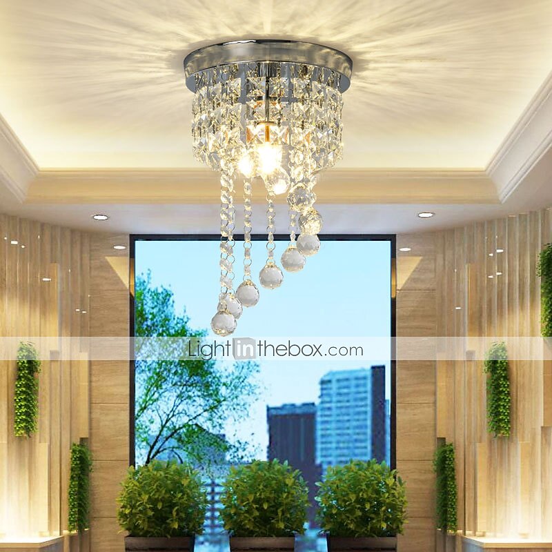 20cm led lysekrone krystall taklampe lanterne desgin innfelt lys metall galvanisert moderne juledekorasjon 110-120v 220-240v 2025 - $109.99 –P1