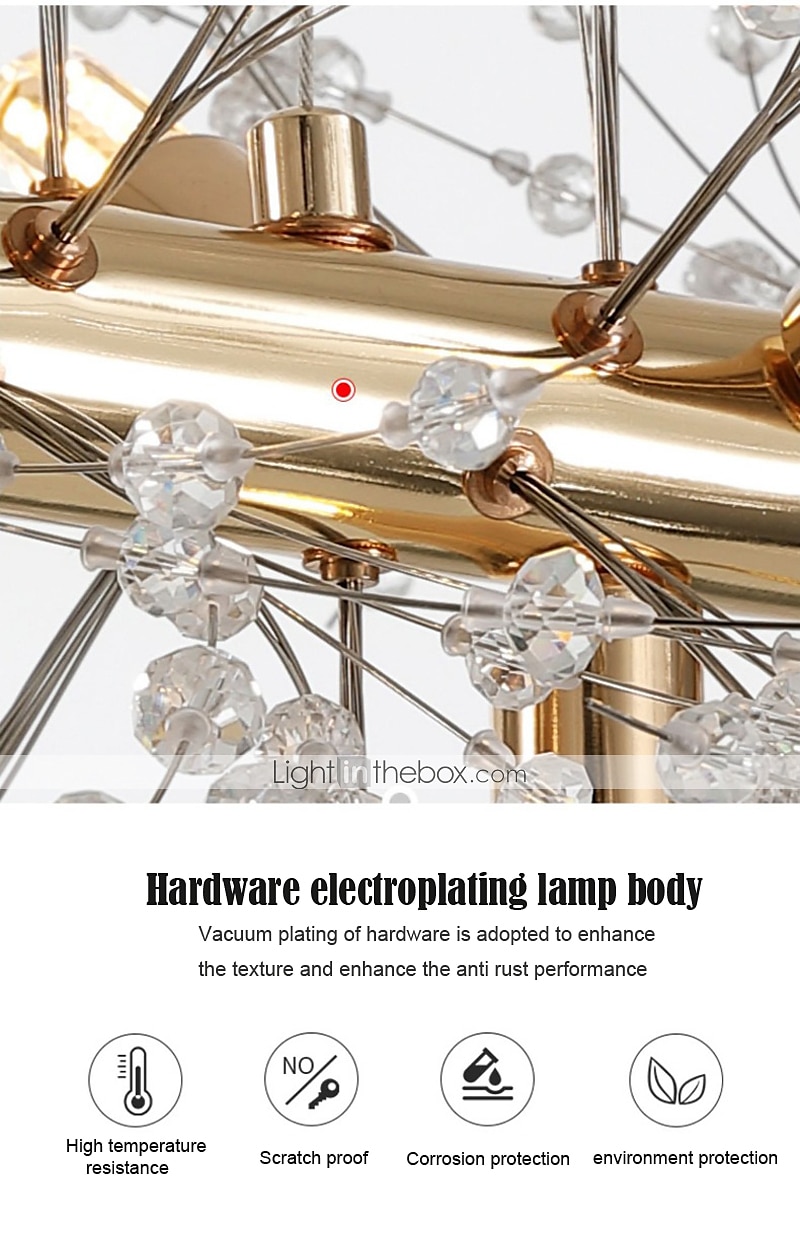 2026年 8/9/12ヘッドLEDペンダントライト北欧タンポポシャンデリア花火クリスタルランプ芸術的なリビングルームダイニングルーム寝室ランプロマンチックな衣料品店バーランプ15-22インチ  コレクション – $249.99 –P3