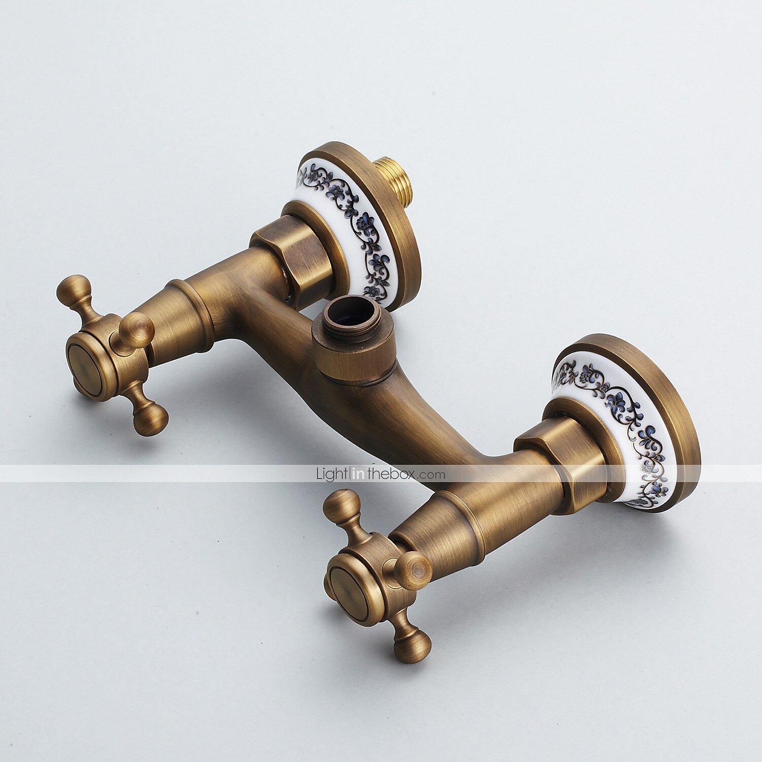 set rubinetto doccia - doccetta inclusa stile vintage estraibile / ottone antico country montaggio esterno rubinetti miscelatore doccia vasca da bagno in ceramica / due maniglie un foro del 2025 a $153.99 –P4