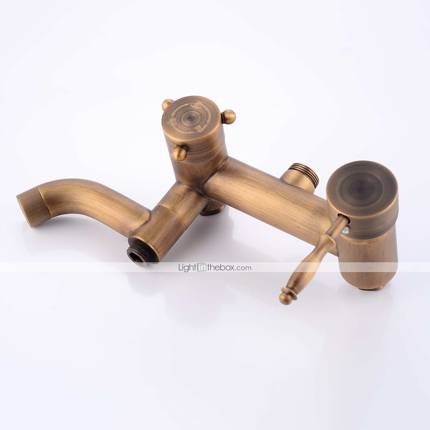 Shower Faucet,Shower System Set - Handshower Included pullout Waterfall Vintage Style / Country Antique Brass Mount Outside Ceramic Valve Bath Shower Mixer Taps 2025 - $307.79 –P8