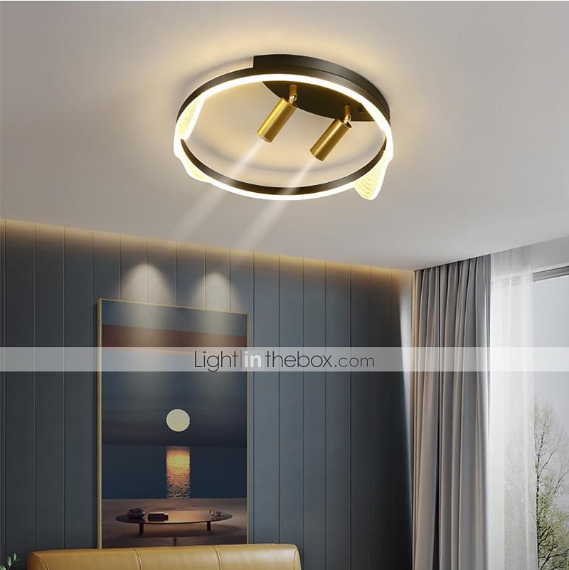 40cm LED Ceiling Light Nordic Modern Black Gold Circle Design Flush Mount Lights Metal Painted Finishes Nature Inspired 220-240V 2025 - $169.99 –P2