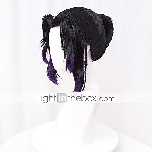 Cosplay Wig Wavy Middle Part Wig Kochou Shinobu 2836 Synthetic Hair Women's Black Halloween Wigs 2025 - $31.99 –P5