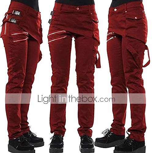 women's  gothic pants zipper pockets rivet steampunk trousers rock style pants new 2023 - US $39.99 –P3