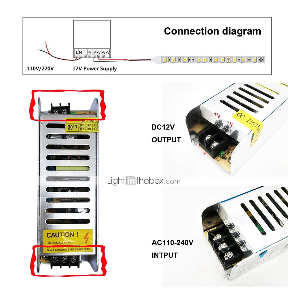 tiras de luces led flexibles 1m 2.5m 5m a prueba de agua o no a prueba de agua 5050 smd por metros 60 leds multicolor con fuente de alimentación de modo de conmutación dc12v 2026 - $6.99 –P12