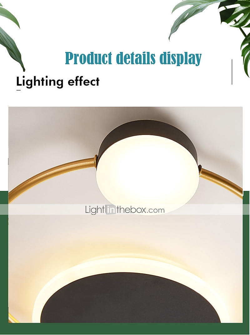 LED Ceiling Light 42cm 52cm Nordic Art Acrylic LED Bedroom Ceiling Lamp Gold Black Circular Multi Circle LED Ceiling Light Luxury AC220V 2025 - $211.69 –P8