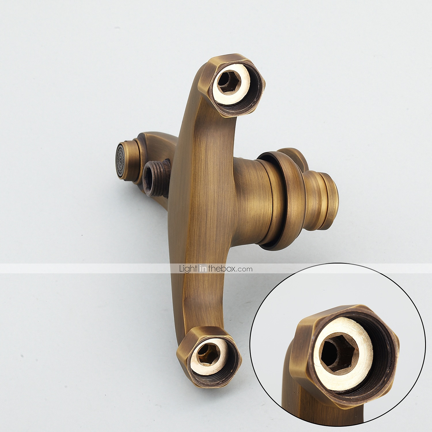 Shower Faucet Set Handshower Included Vintage Style/Country Brass Mount Outside Ceramic Valve Bath Shower Mixer Taps/Single Handle/Yes/Single Handle Three Holes 2025 - $153.99 –P5