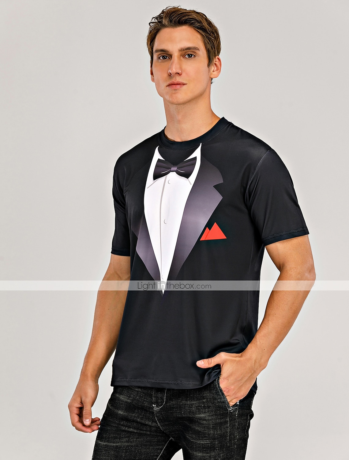 Men's Graphic Tee Tuxedo Shirts Short Sleeve T shirt 3D Print Round Neck Shirt Exaggerated Basic Daily Black White Yellow Clothing Apparel Normal S M L XL XXL 3XL 4XL 2025 - $17.99 –P4