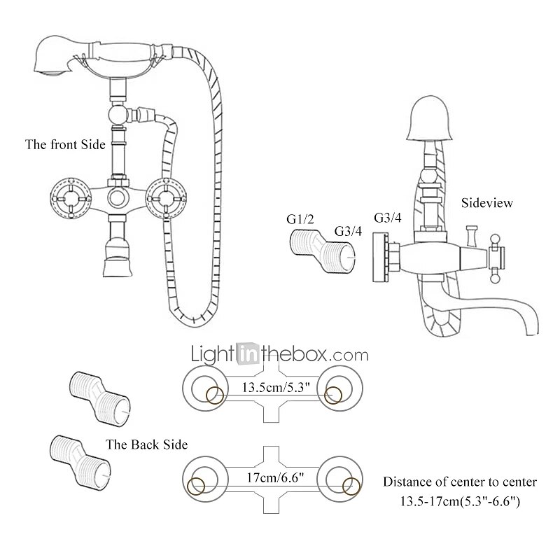 Shower Faucet Set - Rainfall Shower Vintage Style Antique Brass Mount Outside Ceramic Valve Bath Shower Mixer Taps 2025 - $202.49 –P4