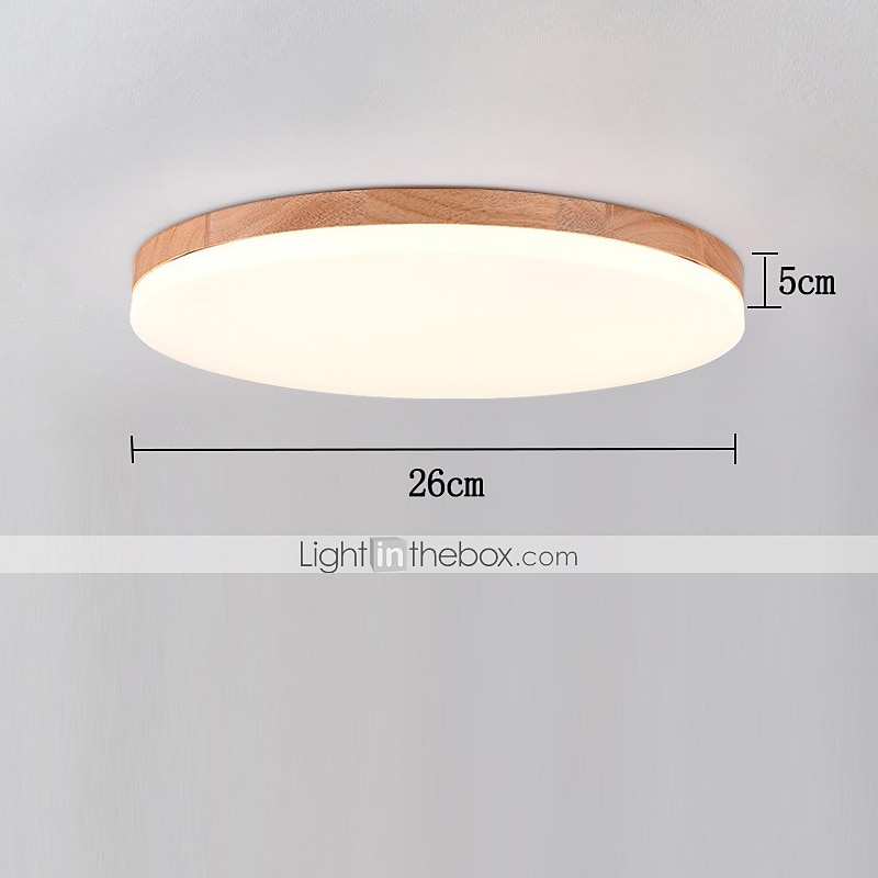 26/38/48 cm LED Ceiling Light Nordic Wood Round Design Flush Mount Lights Nature Inspired 110-120V 220-240V 2025 - $105.99 –P2