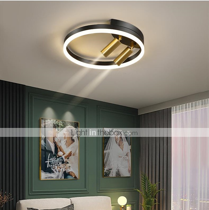40cm LED Ceiling Light Nordic Modern Black Gold Circle Design Flush Mount Lights Metal Painted Finishes Nature Inspired 220-240V 2025 - $169.99 –P4