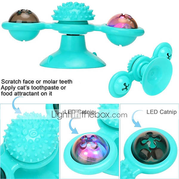 Cat Teasers Interactive Toy Rotating Toy Cat Toys Set Windmill Interactive Cat Toys Fun Cat Toys Cat Kitten 1 set Round Pet Friendly Massage Pet Exercise with Light Catnip Ball Plastic Gift Pet Toy 2025 - $20.99 –P10