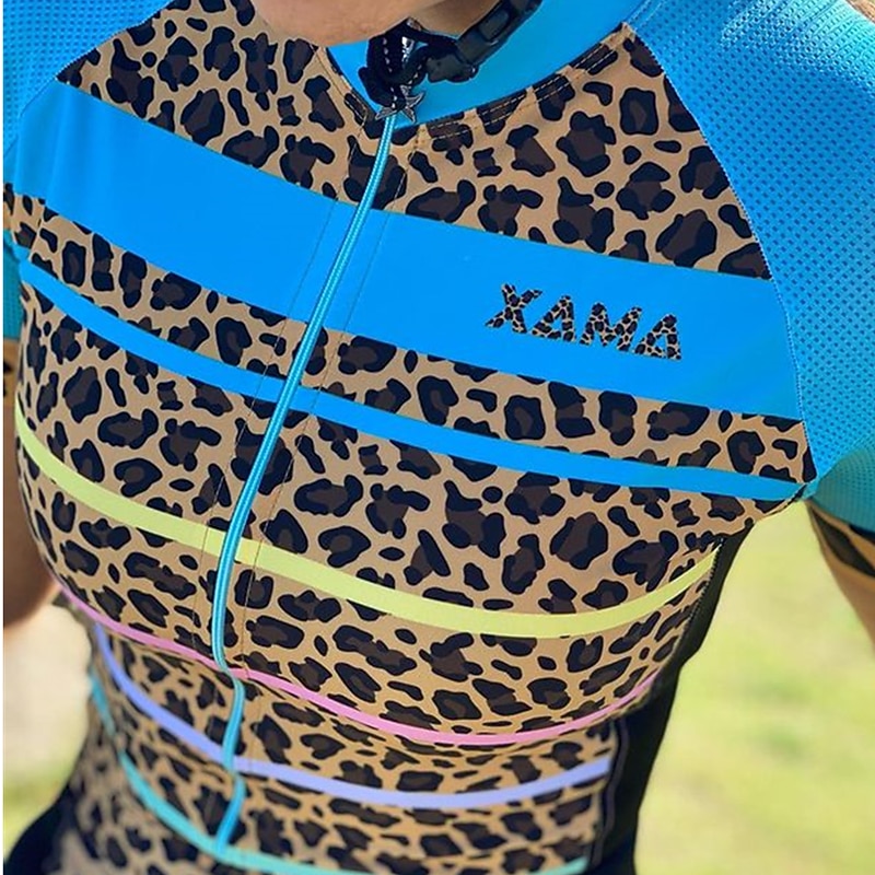 Γυναικεία Φανέλα και σορτς ποδηλασίας Ολόσωμη στολή για τρίαθλο Κοντομάνικο Ποδηλασία Βουνού Ποδηλασία Δρόμου Καλοκαίρι Άνοιξη Φθινόπωρο Κόκκινο Μπλε Πορτοκαλί 2026 - $59.99 –P2