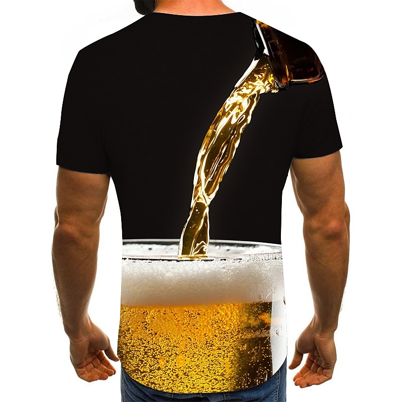 Herren Graphic 3D Bier T Shirt Tee Kurzarm T-Shirt 3D-Druck Rundhalsausschnitt Hemd Basic Komfortabel Groß und hoch Ausgehen Wochenende Oktoberfest Schwarz Rosa Rote Frühling Sommer Bekleidung 2025 - $17.99 –P2
