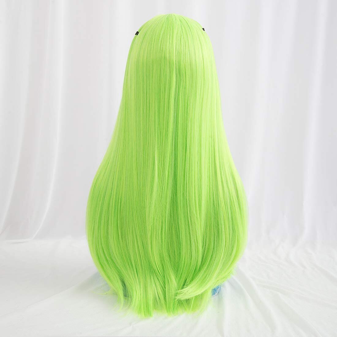 Cosplay paruka 123 vlnitá střední paruka 26 palců fluorescenční zelená jednobarevná syntetické vlasy 70 palců módní design černé halloweenské paruky 2025 - $29.99 –P3