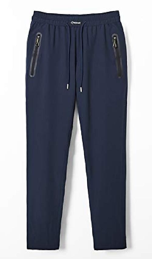 Calça de corrida masculina ysento, clara, com bolsos com zíper azul escuro de 2025 por $41.99 –P4