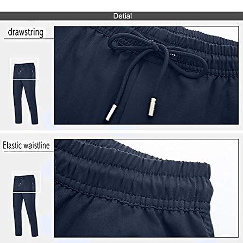 Calça de corrida masculina ysento, clara, com bolsos com zíper azul escuro de 2025 por $41.99 –P5