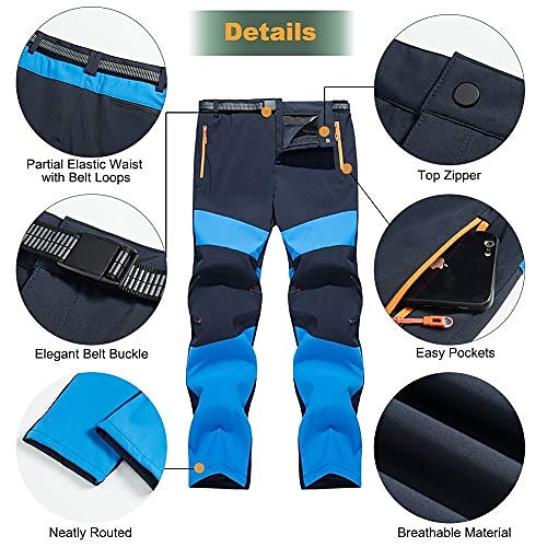 herren trekkinghose gefütterte softshellhose wanderhose funktionshose schnell trocknende hosen männer freizeithose outdoorhose stretch arbeitshose-blau-4xl 2025 - $39.99 –P2