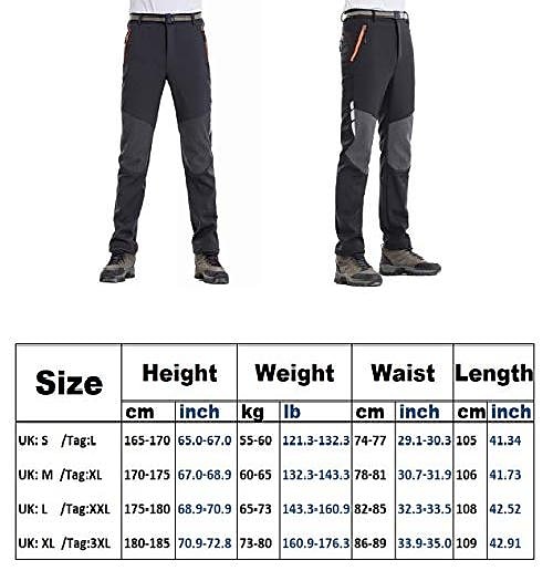 vaellushousut mens softshell fleece lämmin tuulenpitävä kävelyhousut ulkohousut hiihtohousut kiipeilyyn, vaellukseen, ulkoiluun (uk m / tag xl, harmaa) 2025 - $34.99 –P4