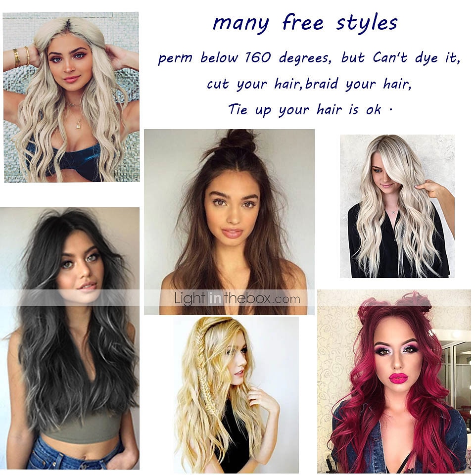 grijze pruiken voor vrouwen lange golvende synthetische pruiken lange water golvende pruiken ombre pruiken grijs blond rood middengedeelte cosplay pruiken kerstfeest pruiken 2025 - $25.99 –P4