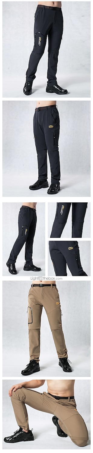 wandelen stretch broek heren converteerbare sneldrogende lichtgewicht afritsbare outdoor reizen safari broek # 818-khaki-40 2025 - $35.99 –P17