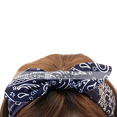 1 PC elastic paisley bandana knot headbands rabbit ear bow headband turban headwraps hair band for women girls 2025 - $3.49 –P7