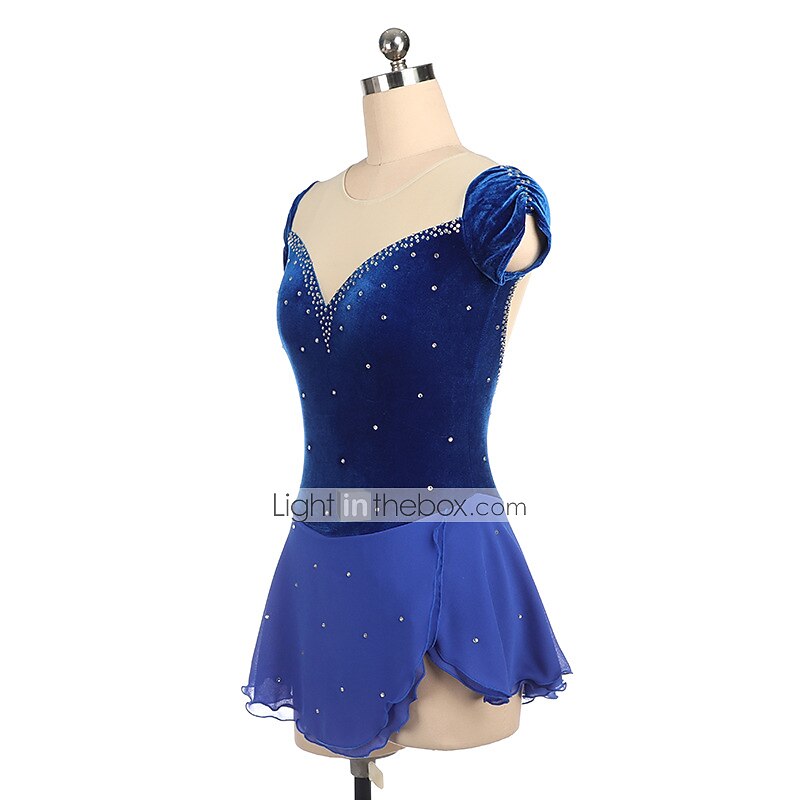 Kunstschaatsjurk Dames Voor meisjes Schaatsen Jurken Outfits Bordeaux Marine Blauw Lapwerk Asymetrische zoom Netstof Spandex Hoge Elasticiteit Opleiding Wedstrijd Kunstschaatskleding Met de hand 2026 - $106.99 –P1