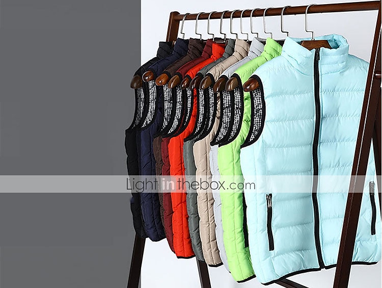 Herren Einfarbig Laufwesten Daunenweste Steppweste Frühling Herbst Winter Kariert Vollreißverschluss Innentasche Ärmellos Lässig Athleisure Stehkragen Thermowarm Wasserdicht Winddicht Atmungsaktiv 2026 - $28.99 –P2