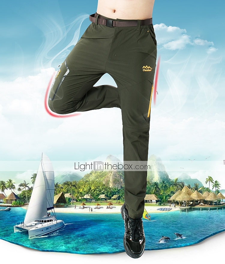 wandelen stretch broek heren converteerbare sneldrogende lichtgewicht afritsbare outdoor reizen safari broek # 818-khaki-40 2025 - $35.99 –P6