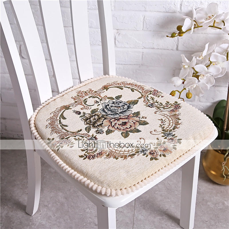 Dekorative Wurfkissen, exquisiter Jacquard, einfarbig, europäischer Stil, Prägung, verdicktes Stuhlkissen, Heimbüro-Sitz, Bar, Esszimmerstuhl, Sitzpolster, Garten-Bodenkissen 2025 - $27.99 –P7