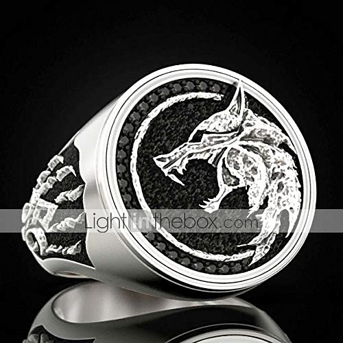 anelli in acciaio inossidabile per uomo - anelli fantastici norse odin fenrir anello vichingo mago guerriero cacciatore testa di lupo in rilievo zampa di lupo anelli di gioielli vantaggiosi - moda del 2025 a $5.49 –P5